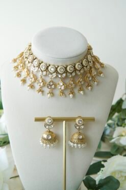 Pearl and Kundan Antique necklace Set