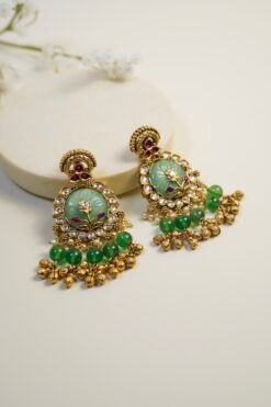 Antique Ghungroo Earring with Floral Design