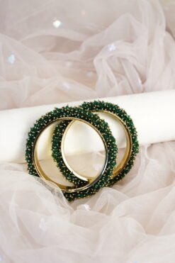 Alternative view of Ira Crystal Cluster Bangles Set of 2