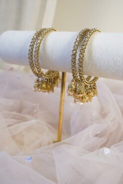 Alternative view of Tiny Crystal Jhumka Bangle - Set of 4