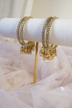 Alternative view of Tiny Crystal Jhumka Bangle - Set of 4