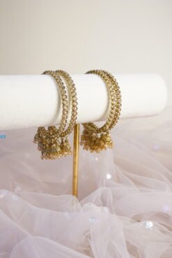 Tiny Crystal Jhumka Bangle - Set of 4