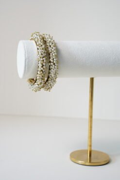 Clustered Pearls Bangles - gold