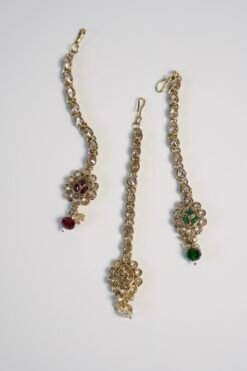 Alternative view of Small Crystal Drop Maang Tikka