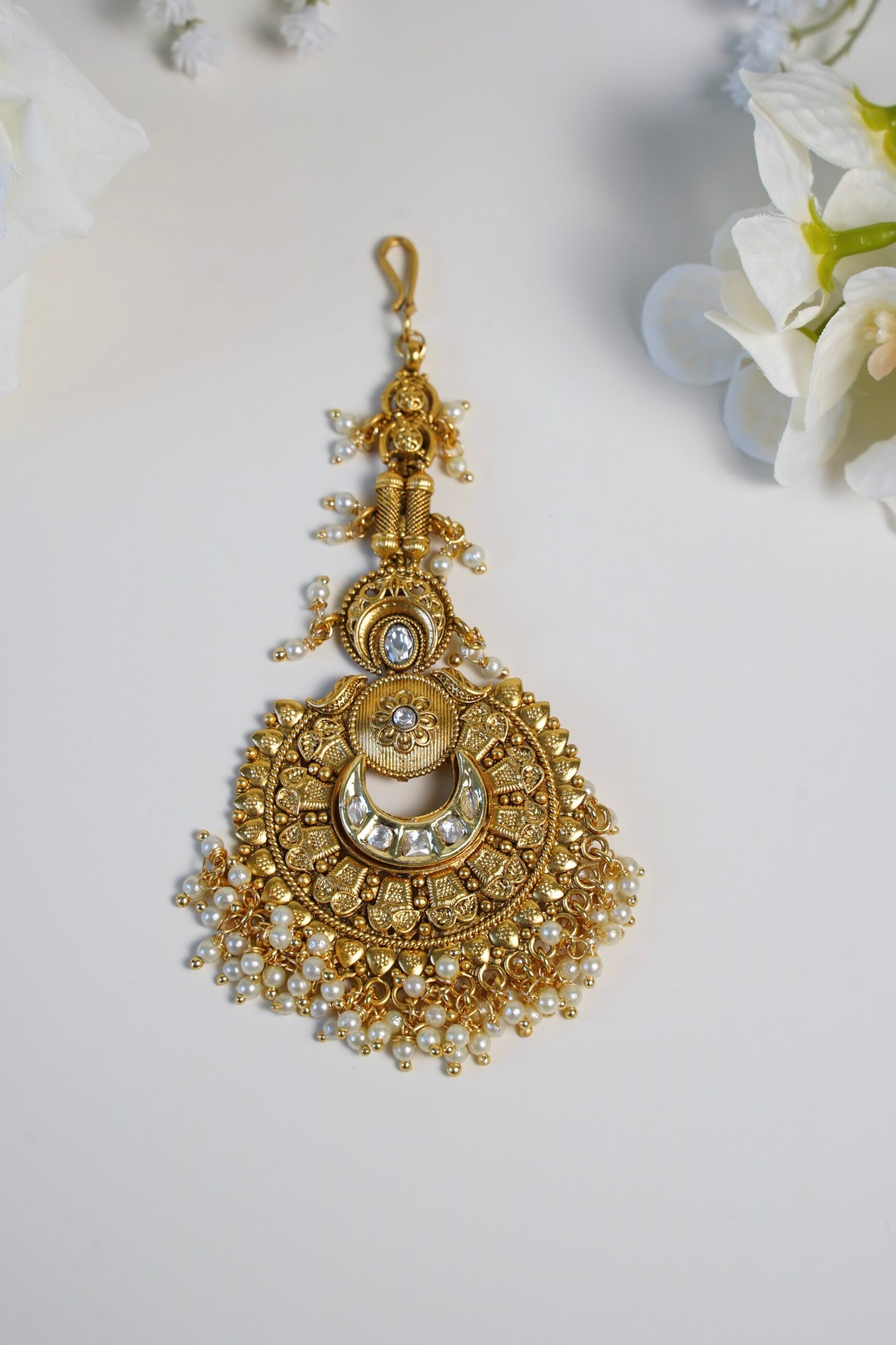 Oversized Chandani Antique Maang Tikka - Image 2