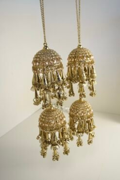 Bold South Asian bridal kaleerey with bells