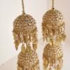 Bridal crystal kaleerey with gold leaf charms