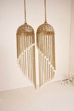 Statement bridal kaleerey with pearls hanging
