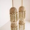 Traditional South Asian bridal kaleerey with polki stones
