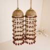 Handcrafted South Asian bridal kaleerey with maroon beads