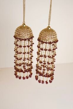 South Asian bridal kaleerey with maroon beads