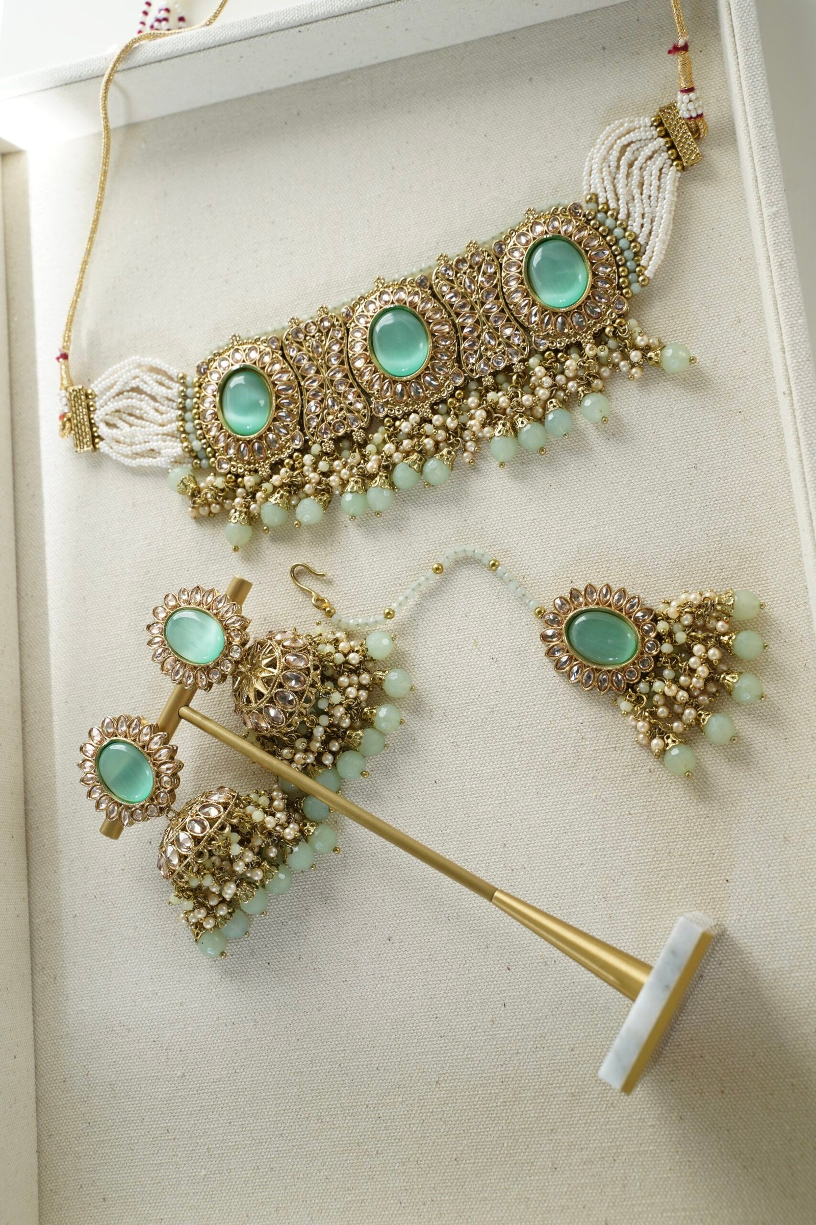 Soniya Pastel Beaded Choker Set - Image 3