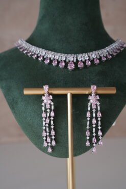 Alternative view of Tia American Diamond Set - Pink