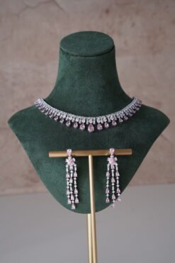 Tia American Diamond Set - Pink