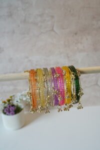 Viral kashmiri glass bangles in pastel