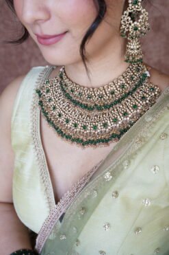 Alternative view of Yalina Bridal Necklace Set - Green
