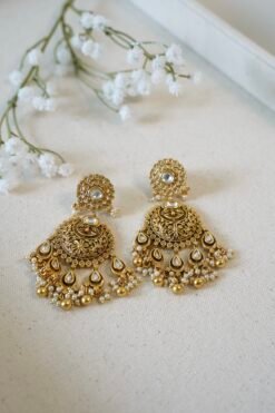 Heritage Temple Kundan Earrings