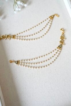 Alternative view of 3 Layer Pearl Earring Chains