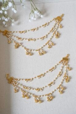 Alternative view of Delicate Kanchain with Pearl Beads