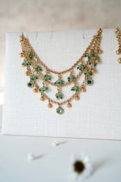 Alternative view of Green Crystal Ear Chain