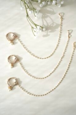Delicate Kundan Nose Ring - Gold Accent