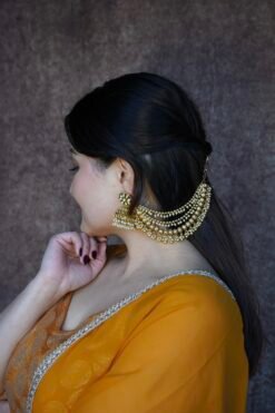 Alternative view of Bridal Kanchain With Pearls Detail
