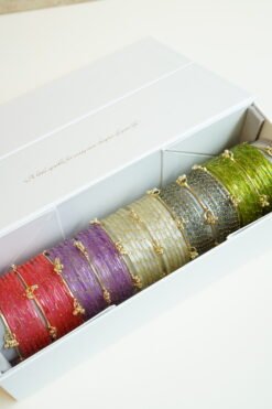 Alternative view of Colorful Raindrop Kashmiri Glass - Bangle Box