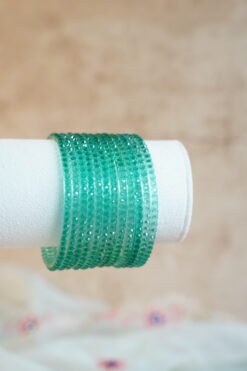 Alternative view of Crystal Cut Glass Bangle Set- 12 piece