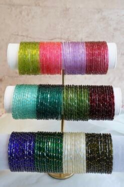 Raindrop Glass Bangles - 12 Piece