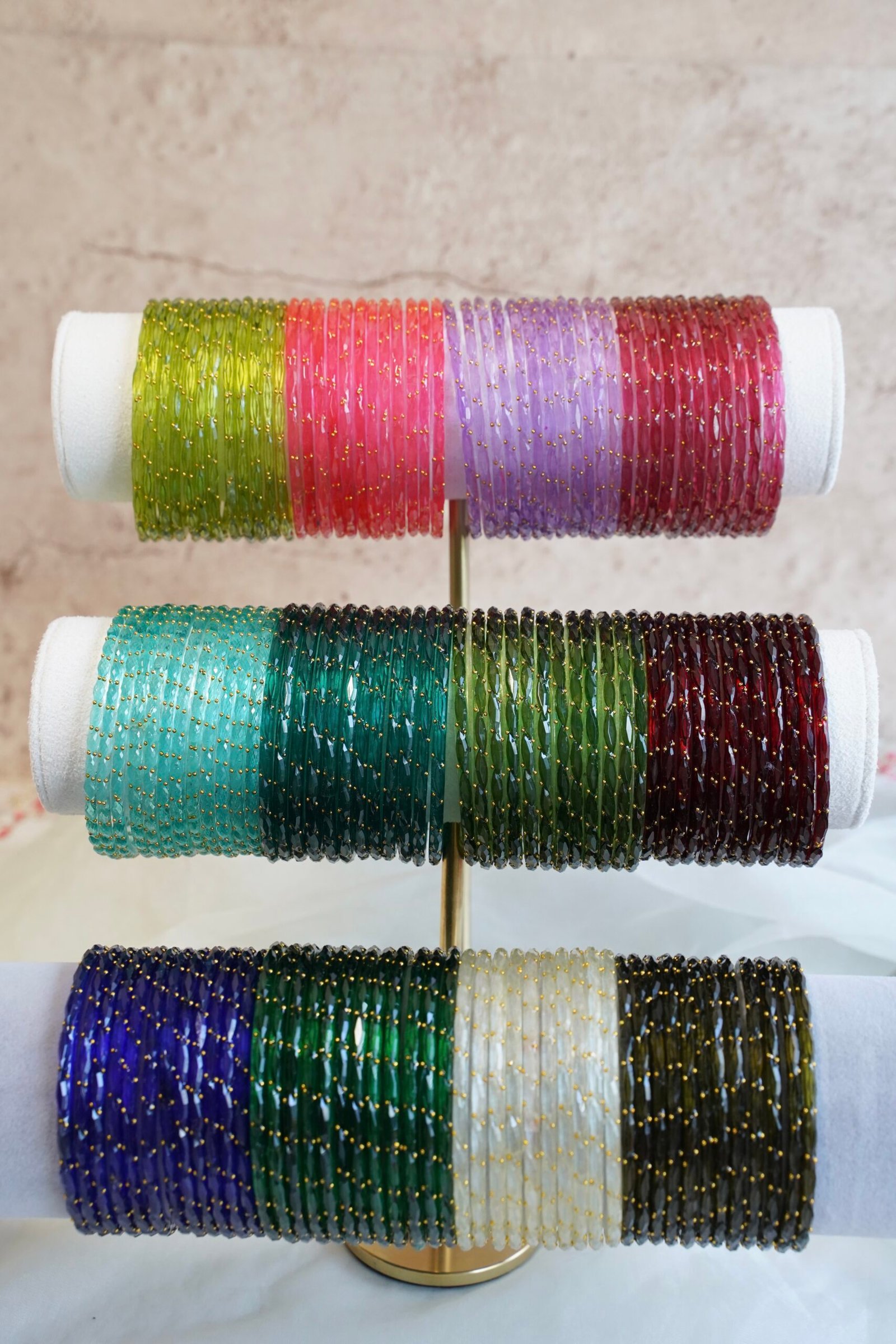 Raindrop Glass Bangles - 12 Piece