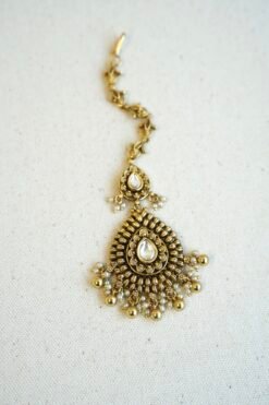 Temple kundan Bridal Tikka Oval shapped