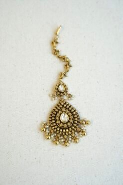 Temple kundan Bridal Tikka Oval shapped
